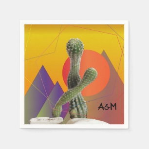 Servilleta De Papel Cactus Monogram Napkins