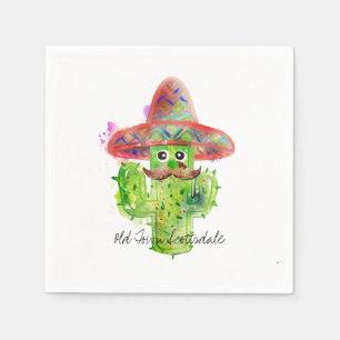 Servilleta De Papel Cactus Mustache Gorra Fiesta Artista de texto