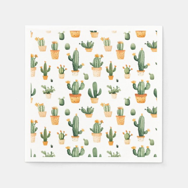 Servilleta De Papel Cactus pulido en blanco (Anverso)