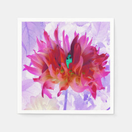 Servilleta De Papel Cactus Rojo y Rosa Caliente Dahlia