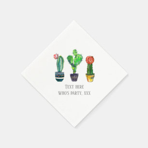 Servilleta De Papel cactus, suculento, acuarela, fiesta, mexicano,