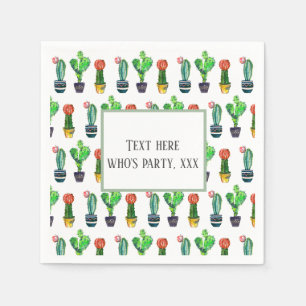 Servilleta De Papel cactus, suculento, acuarela, fiesta, mexicano,