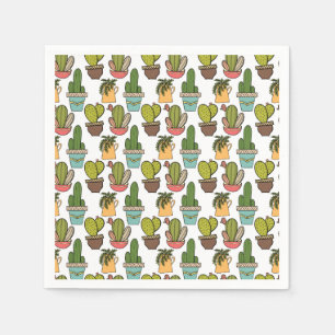 Servilleta De Papel Cactus y Suculentos en las ollas