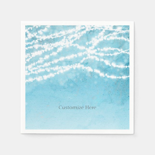 Servilleta De Papel Cadena celeste azul ilumina la fiesta de la boda r (Anverso)