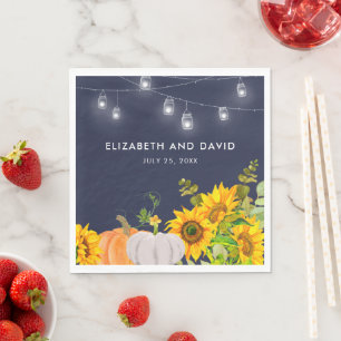 Servilleta De Papel Cadena de calabaza de girasoles ilumina Boda ruso