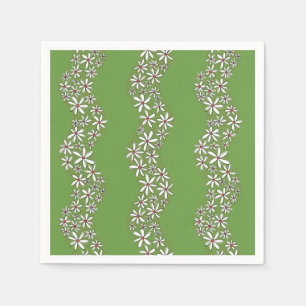 Servilleta De Papel Cadena de margarita Tiras de flor gruesa verde roj