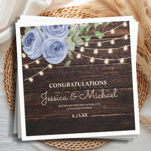 Servilleta De Papel Cadena Rustica Ilustra La Recepción De Boda Floral