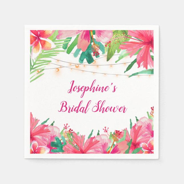 Servilleta De Papel Cadena tropical ilumina ducha nupcial floral (Anverso)