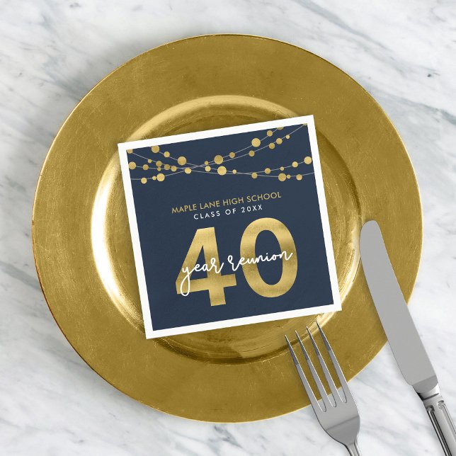 Servilleta De Papel Cadenas azules de luces Reunión de 40 años de clas (Subido por el creador)