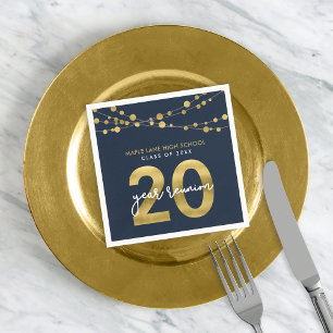 Servilleta De Papel Cadenas azules de luces Reunión de clase de 20 año