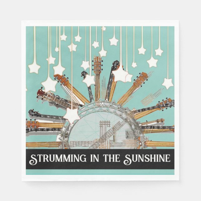 SERVILLETA DE PAPEL CADENAS DE GUITARRA AL SOL (Anverso)