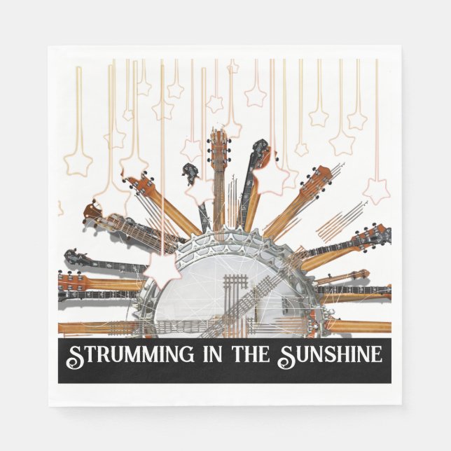 SERVILLETA DE PAPEL CADENAS DE GUITARRA AL SOL (Anverso)