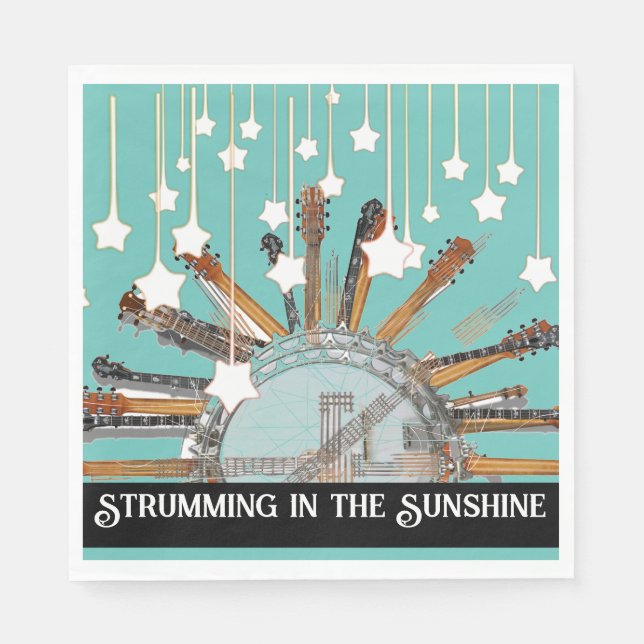SERVILLETA DE PAPEL CADENAS DE GUITARRA AL SOL (Anverso)