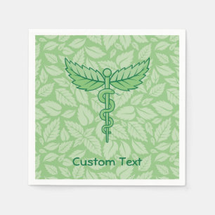 Servilleta De Papel Caduceus con toallas de fondo de hojas