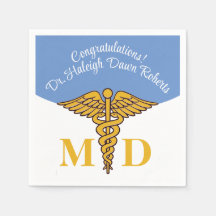 Caduceus Pale Blue Medical School Graduation