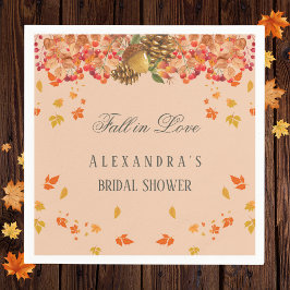 Servilleta De Papel Cae en amor Rústica ducha de novias en otoño