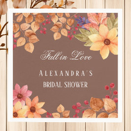 Servilleta De Papel Cae en el amor Mocha Ducha Bridal Otoño