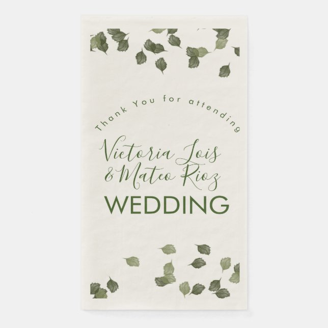 Servilleta De Papel Cae Hojas Otoño Verdor Gracias   (Anverso)