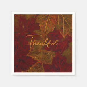 Servilleta De Papel Cae Rojo Oro Rústico Elegante Maple Leaves Agradec