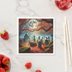 Servilleta De Papel Cae Whimsigoo Misty Moonlight Cemetery Découpage