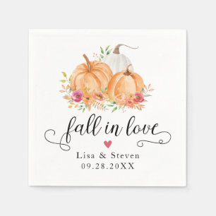 Servilleta De Papel Caer en amor Calabazas Bodas