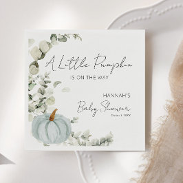 Servilleta De Papel Caer en Baby Shower un poco azul calabaza