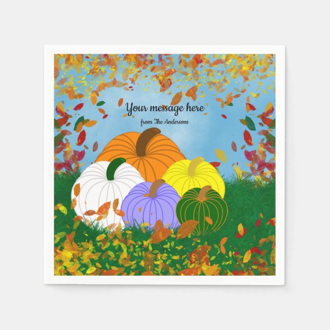 Servilleta De Papel Caer en otoño (Anverso)