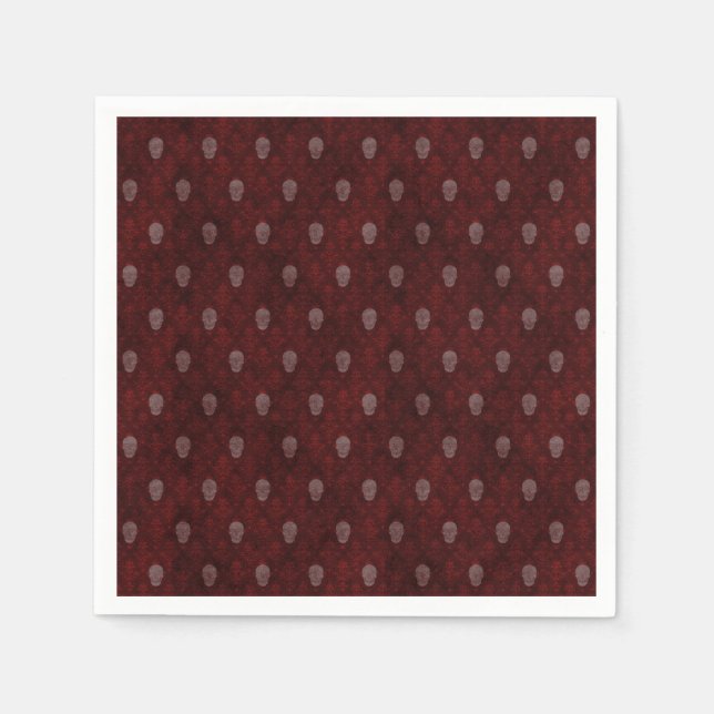 Servilleta De Papel Caer en rojo las Skulls victorianas (Anverso)