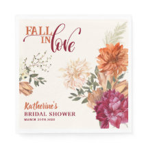 Caer enamorada acuarela flor otoño Bridal Shower