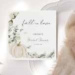 Servilleta De Papel Caer Enamorada Calabaza Ducha De Novias<br><div class="desc">Captura la esencia romántica de tu ducha nupcial con nuestras servilletas "Caer en el amor". Con hermosas calabazas blancas de acuarela y una relajante vegetación eucalipto, estas servilletas transformarán su evento en un capricho otoñal. Deja que tus invitados se maravillen de los detalles intrincados que capturan perfectamente tu historia de...</div>