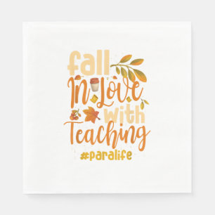 Servilleta De Papel Caer Enamorada De Enseñar Gracias Paraprofesional
