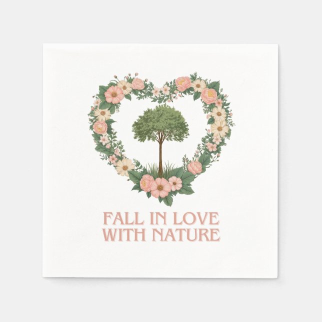 Servilleta De Papel Caer enamorada de la naturaleza (Anverso)