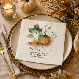 Servilleta De Papel Caer Enamorada Rústica Elegante Calabaza