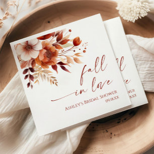 Servilleta De Papel Caer Enamorada Rusty Burgundy Floral Bridal Shower