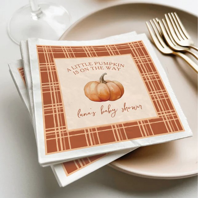 Servilleta De Papel Caer Tapado Un Pequeño Calabaza Baby Shower Napkin (Subido por el creador)