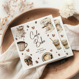 Servilleta De Papel Cafe Bebe' A Acuarela Fiesta de Bebé Café
