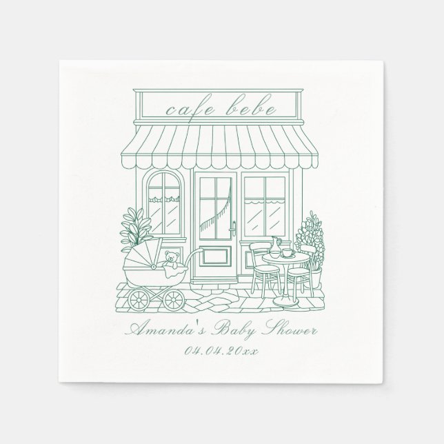 Servilleta De Papel Cafe Bebe Cumpleaños Baby Shower (Anverso)