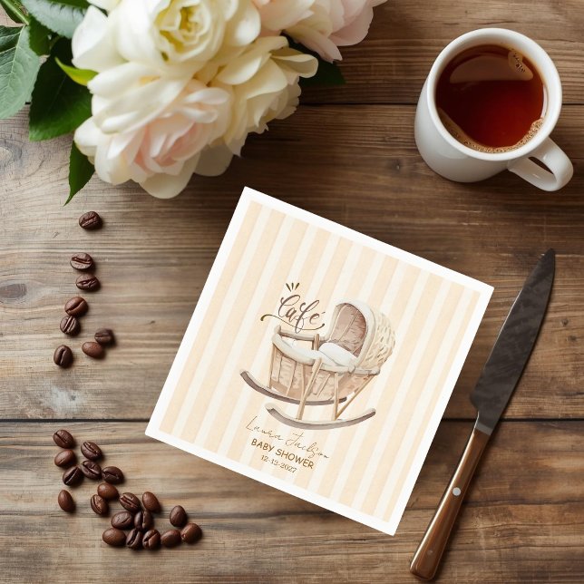 Servilleta De Papel Cafe Bebe Gender Neutral Elegant Brown Baby Shower (Subido por el creador)