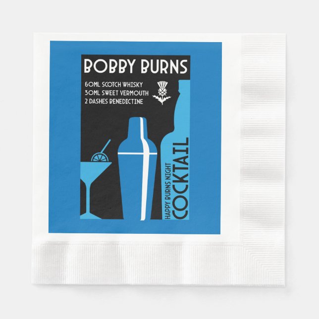 Servilleta De Papel Café Bobby Burns Whiskey (Anverso)
