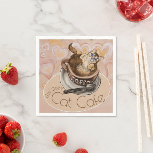 Servilleta De Papel Café Coffee Cat  