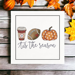 Servilleta De Papel Café de calabaza de fútbol personalizado de otoño