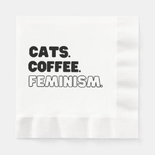 Servilleta De Papel Café de Gatos Feminismo