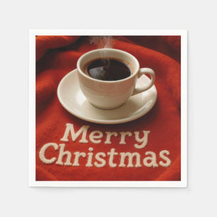Servilleta De Papel Café en una manta alegre de Navidad