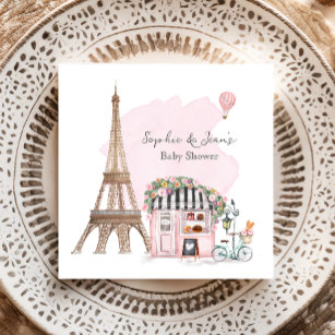 Servilleta De Papel Café francés Bonjour Bebe Paris Tea Baby Shower