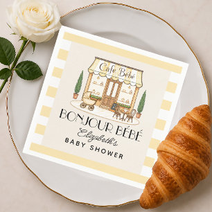 Servilleta De Papel Café Francés París Bébé Baby Shower de Género Neut