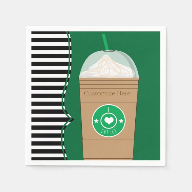 Servilleta De Papel Café Frap Moda moderna Fiesta de cumpleaños (Anverso)