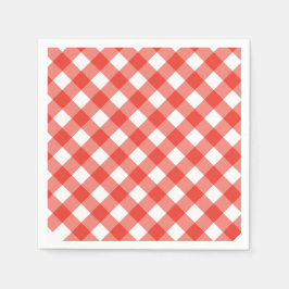 Servilleta De Papel Café Italiano Cuadro Rojo Gingham