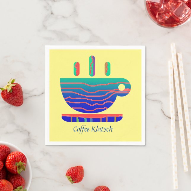 Servilleta De Papel Café Klatsch Aqua amarillo azul (In situ)