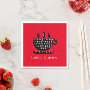 Servilleta De Papel Café Klatsch Blanco Floral Rojo