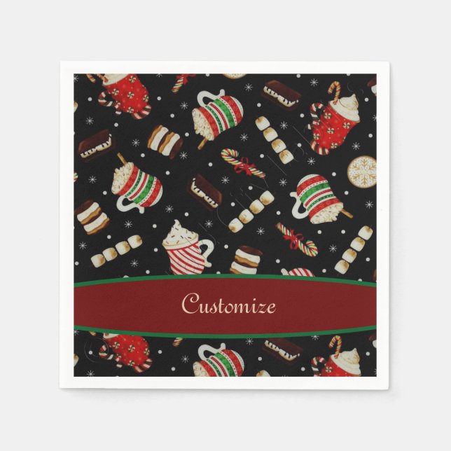 Servilleta De Papel Cafe Latte Navidades Café Napkin (Anverso)